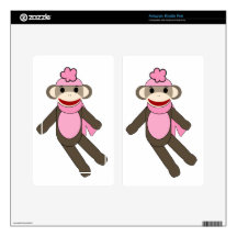 girl sock monkey skin for kindle fire