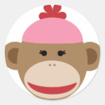girl sock monkey stickers