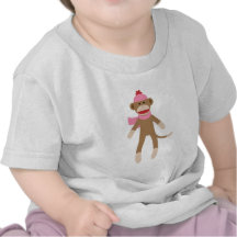 girl sock monkey tshirt
