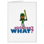 Girl Softball Player in Green Card