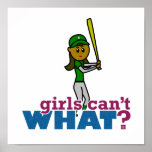 Girl Softball Player in Green Posters
