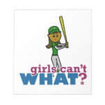 Girl Softball Player in Green Scratch Pads
