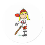 Girl Softball Player Sticker