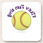 Girl Softball-Purple Text Coasters