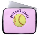 Girl Softball-Purple Text Laptop Computer Sleeves