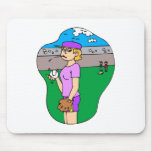 Girl spitting pitcher mouse pad
