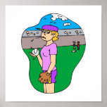 Girl spitting pitcher print
