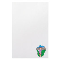 Girl spitting pitcher stationery
