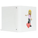 girl stepping on heart binder
