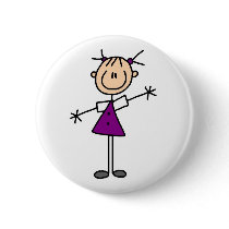 Girl Stick Figure Button by stick_figures Girl Stick Figure Button