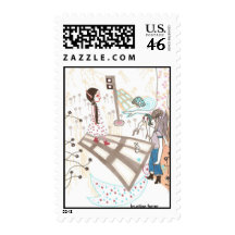 girl street dreaming stamp
