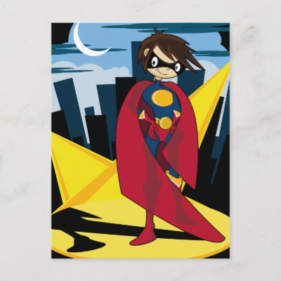 cartoon girl superhero. Girl Superhero Postcard by