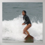 Girl Surfing Poster