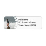 Girl Surfing Return Address Mailing Label