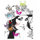 girl surrounded butterflys t-shirt