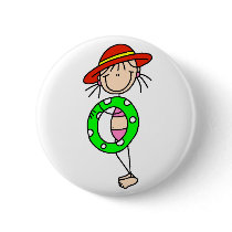 Girl Swimming Stick Figure Button by stick_figures Girl Swimming Stick Figure Button