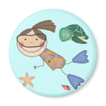 Girl Swimming T-shirts and Gifts Fridge Magnets