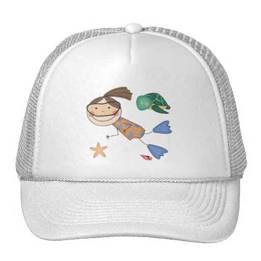Girl Swimming T-shirts and Gifts Mesh Hat