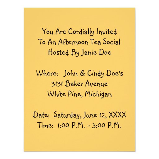Girl & Teddy Bear Garden Tea Party Invitations