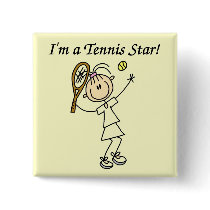 Girl Tennis Star T-shirts and Gifts buttons