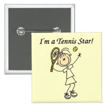 Girl Tennis Star T-shirts and Gifts Pin