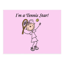 Girl Tennis Star T-shirts and Gifts Postcard