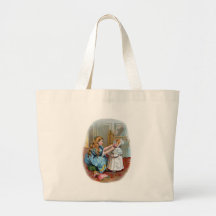 Girl Ties Bonnet on Baby Bag