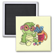 Girl Turtle Golfer Tshirts and Gifts Magnet