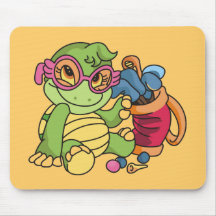 Girl Turtle Golfer Tshirts and Gifts Mouse Pads