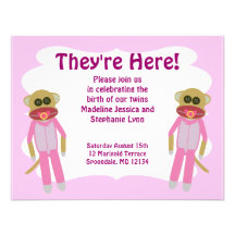 Girl Twins Shower or Announcement