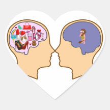 Girl V Guy funny design - Customisable Heart Sticker