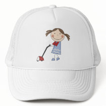 Girl Vacuuming Tshirts and Gifts hats