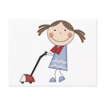 Girl Vacuuming Tshirts and Gifts postcards by stick_figures Girl Vacuuming Tshirts and Gifts postcards