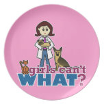 Girl Veterinarian Dinner Plate