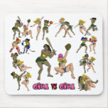 Girl Vs. Girl Baseball Mouse Pad