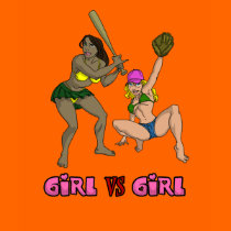 Girl Vs. Girl Baseball t-shirts