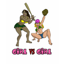 Girl Vs. Girl Baseball t-shirts by nassosvakalis Girl Vs. Girl Baseball t-shirts