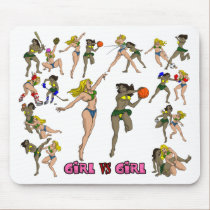 Girl Vs. Girl Basketball Mouse Pad mousepads