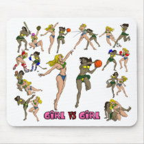 Girl Vs. Girl Basketball Mouse Pad mousepads by nassosvakalis Girl Vs. Girl Basketball Mouse Pad mousepads