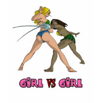 Girl Vs. Girl Fencing t-shirts