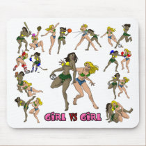 Girl Vs. Girl Hand Ball Mouse Pad mousepads