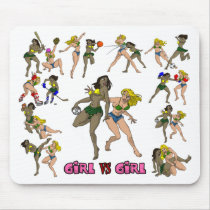 Girl Vs. Girl Hand Ball Mouse Pad mousepads by nassosvakalis Girl Vs. Girl Hand Ball Mouse Pad mousepads