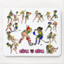 Girl Vs. Girl Hockey Mouse Pad mousepads by nassosvakalis Girl Vs. Girl Hockey Mouse Pad mousepads