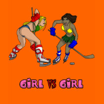 Girl Vs. Girl Hockey t-shirts
