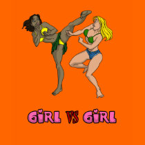 Girl Vs. Girl Kick boxing t-shirts