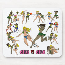 Girl Vs. Girl Soccer Mouse Pad mousepads