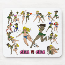 Girl Vs. Girl Soccer Mouse Pad mousepads by nassosvakalis Girl Vs. Girl Soccer Mouse Pad mousepads