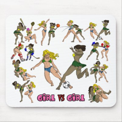 Girl Vs. Girl Soccer Mouse Pad by nassosvakalis