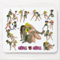 Girl Vs. Girl Wrestling Mouse Pad mousepads by nassosvakalis Girl Vs. Girl Wrestling Mouse Pad mousepads