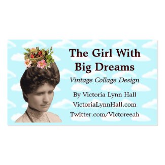 Girl W/ Big Dreams Vintage Custom Business Cards